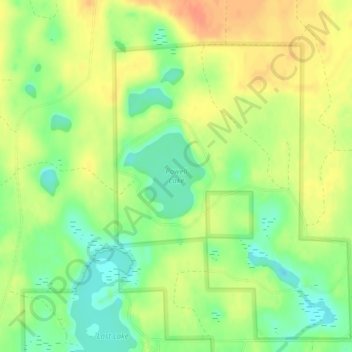 Топографическая карта Powell Lake, высота, рельеф