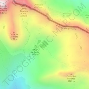 Топографическая карта Lac Blanc, высота, рельеф