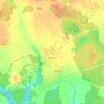 Топографическая карта Грешнево, высота, рельеф