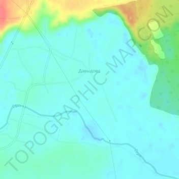 Топографическая карта Давыдово, высота, рельеф