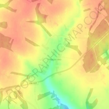 Топографическая карта Черкасово, высота, рельеф