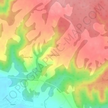 Топографическая карта Скулина Гора, высота, рельеф