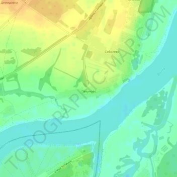 Топографическая карта Пекуново, высота, рельеф