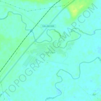 Топографическая карта Кутуши, высота, рельеф