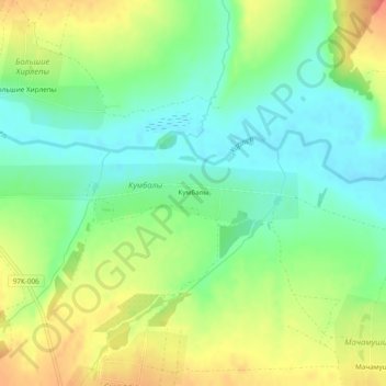 Топографическая карта Кумбалы, высота, рельеф