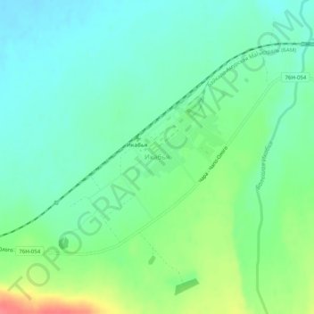 Топографическая карта Икабья, высота, рельеф