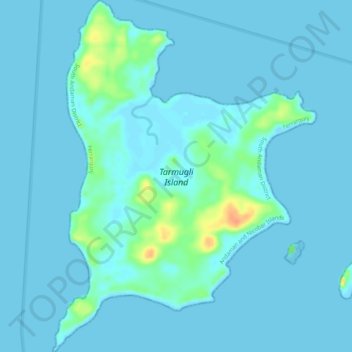Топографическая карта Tarmugli Island, высота, рельеф