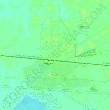 Топографическая карта Кожурла, высота, рельеф