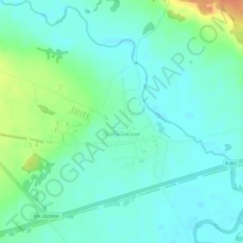 Топографическая карта Горбуновское, высота, рельеф