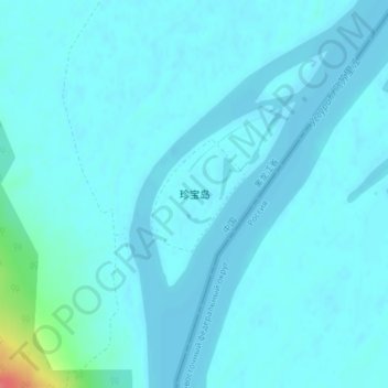 Топографическая карта Даманский, высота, рельеф