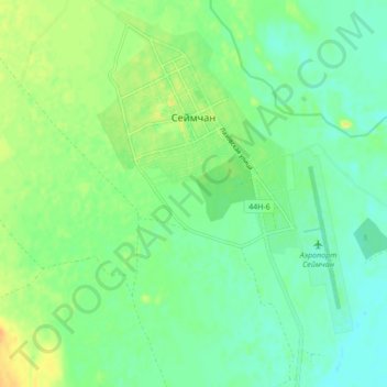 Топографическая карта Сеймчан, высота, рельеф