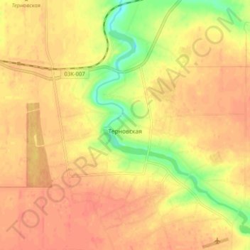 Топографическая карта Терновская, высота, рельеф