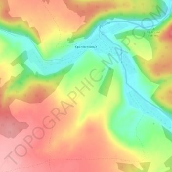 Топографическая карта Красносоколье, высота, рельеф