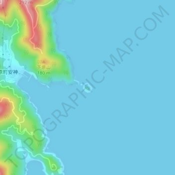 Топографическая карта 輪島, высота, рельеф