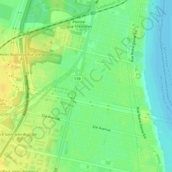 Топографическая карта Parc Richelieu, высота, рельеф