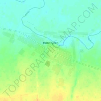 Топографическая карта Новотулка, высота, рельеф