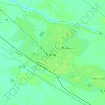 Топографическая карта Ханка, высота, рельеф