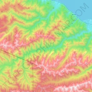 Топографическая карта Утулик, высота, рельеф