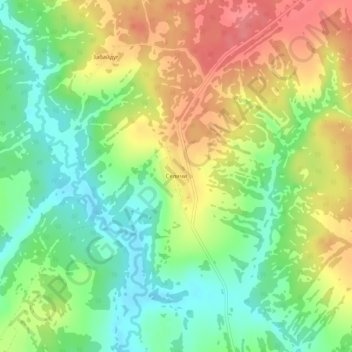 Топографическая карта Селичи, высота, рельеф