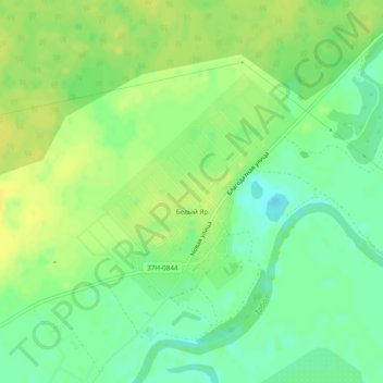 Топографическая карта Белый Яр, высота, рельеф