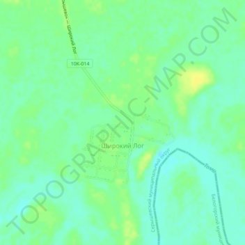 Топографическая карта Широкий Лог, высота, рельеф