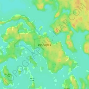 Топографическая карта Bone Island, высота, рельеф