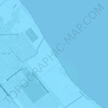Топографическая карта Пляж Оазис, высота, рельеф