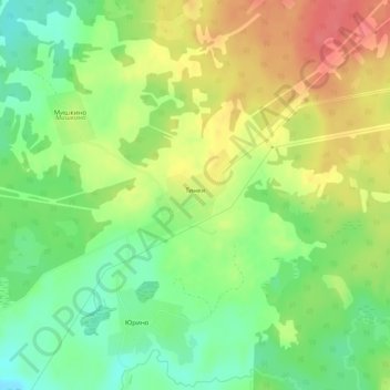 Топографическая карта Тинеи, высота, рельеф