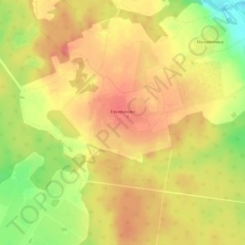 Топографическая карта Ефимоново, высота, рельеф