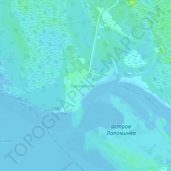 Топографическая карта Лапоминка, высота, рельеф
