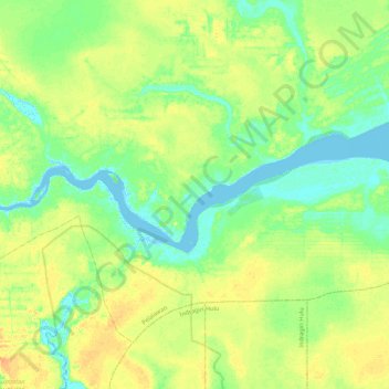 Топографическая карта Sungai Kampar, высота, рельеф