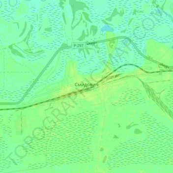 Топографическая карта Смидович, высота, рельеф