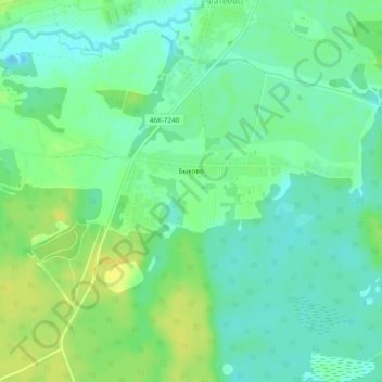 Топографическая карта Быково, высота, рельеф
