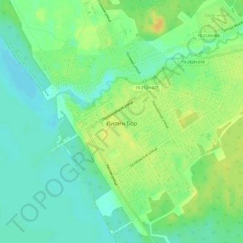 Топографическая карта Липин Бор, высота, рельеф