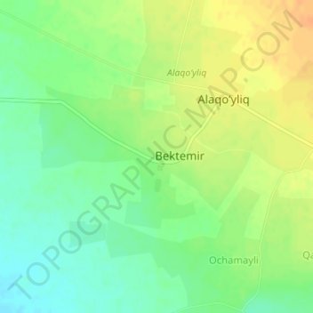 Топографическая карта Бектемир, высота, рельеф