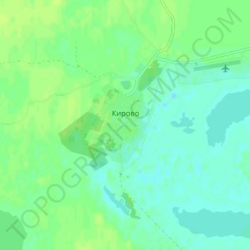 Топографическая карта Кирово, высота, рельеф
