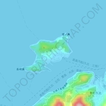 Топографическая карта 三角島, высота, рельеф