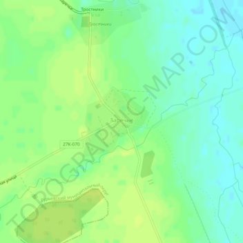 Топографическая карта Заречье, высота, рельеф