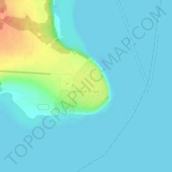 Топографическая карта Икское Устье, высота, рельеф