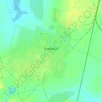 Топографическая карта Бадамша, высота, рельеф