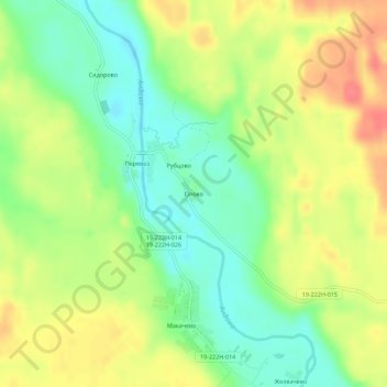 Топографическая карта Опово, высота, рельеф