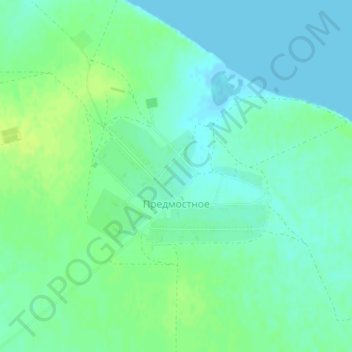 Топографическая карта Предмостное, высота, рельеф