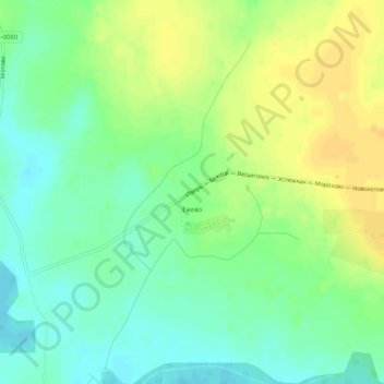 Топографическая карта Ежево, высота, рельеф