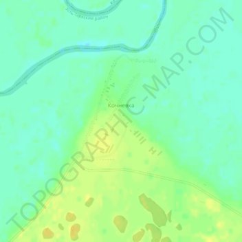 Топографическая карта Кочневка, высота, рельеф