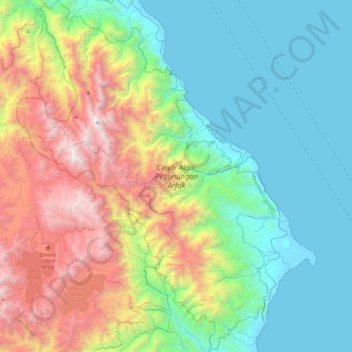 Топографическая карта Arfak Mountains Nature Reserve, высота, рельеф