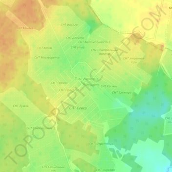 Топографическая карта Полушкино, высота, рельеф
