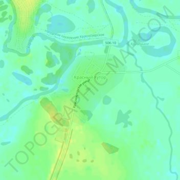Топографическая карта Красный Хутор, высота, рельеф