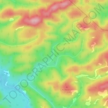 Топографическая карта Щепкина, высота, рельеф