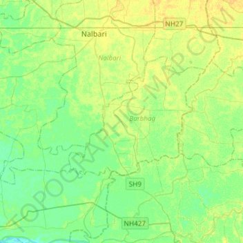 Топографическая карта Pagladia, высота, рельеф