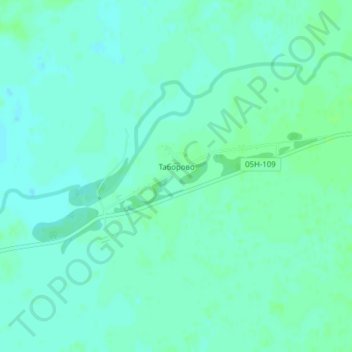 Топографическая карта Таборово, высота, рельеф